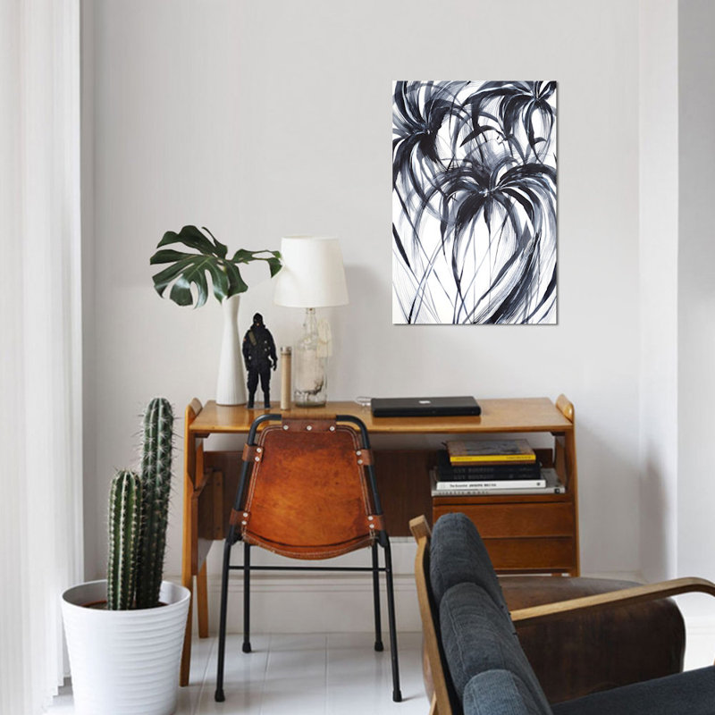 « palms », impression sur toile, H 18 po x l 12 po x P 1,5 po, Pas de tapis, Toile tendue