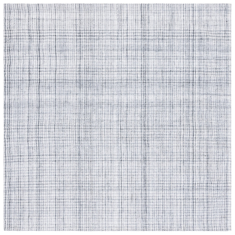 Earica Hand Woven Performance Plaid Area Rug, Square 6'
