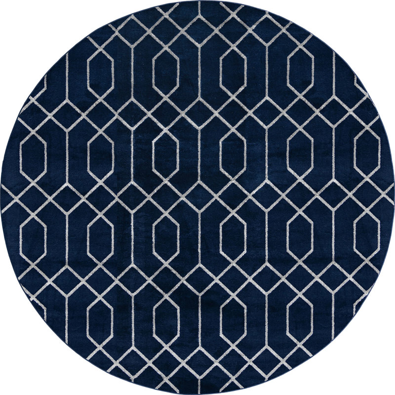 Geometric Indoor Rug, Round 7'10"