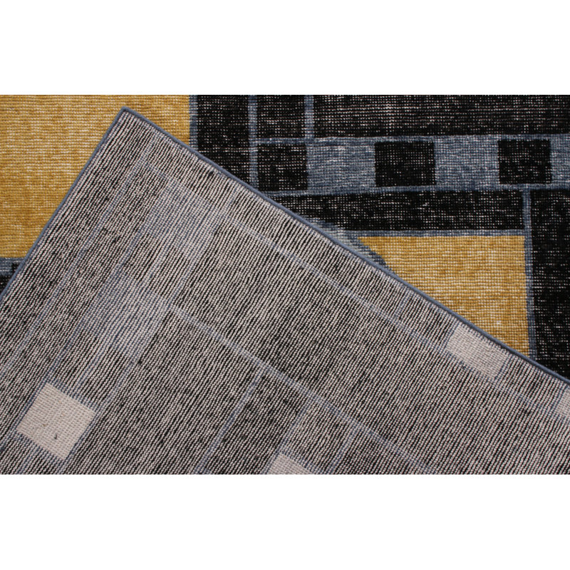 Distressed Homage Wool Geometric Area Rug, Rectangle 5' x 7'