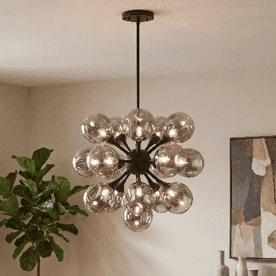  Lustre 16 lumières Matisse en noir mat