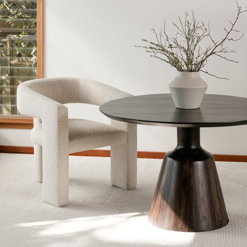 Elo Barrel Chair, White Boucle