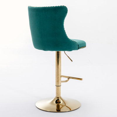 Tabouret de bar rotatif à hauteur réglable avec structure en métal Kennasyn