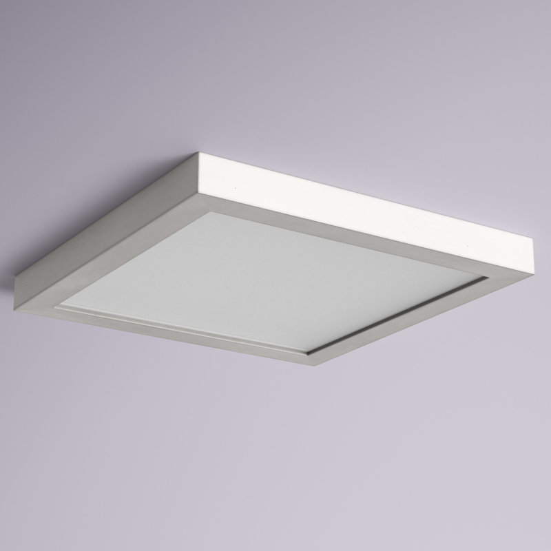 Wicksham LED Flush Mount, Satin Nickel