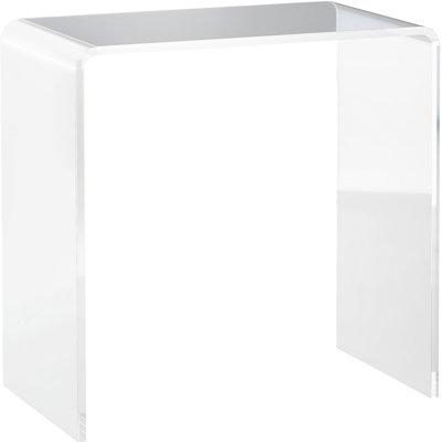 Clear Acrylic 21" Long Nightstand Side Table - Modern Bedroom Bedside Desk Minimalist And Practical