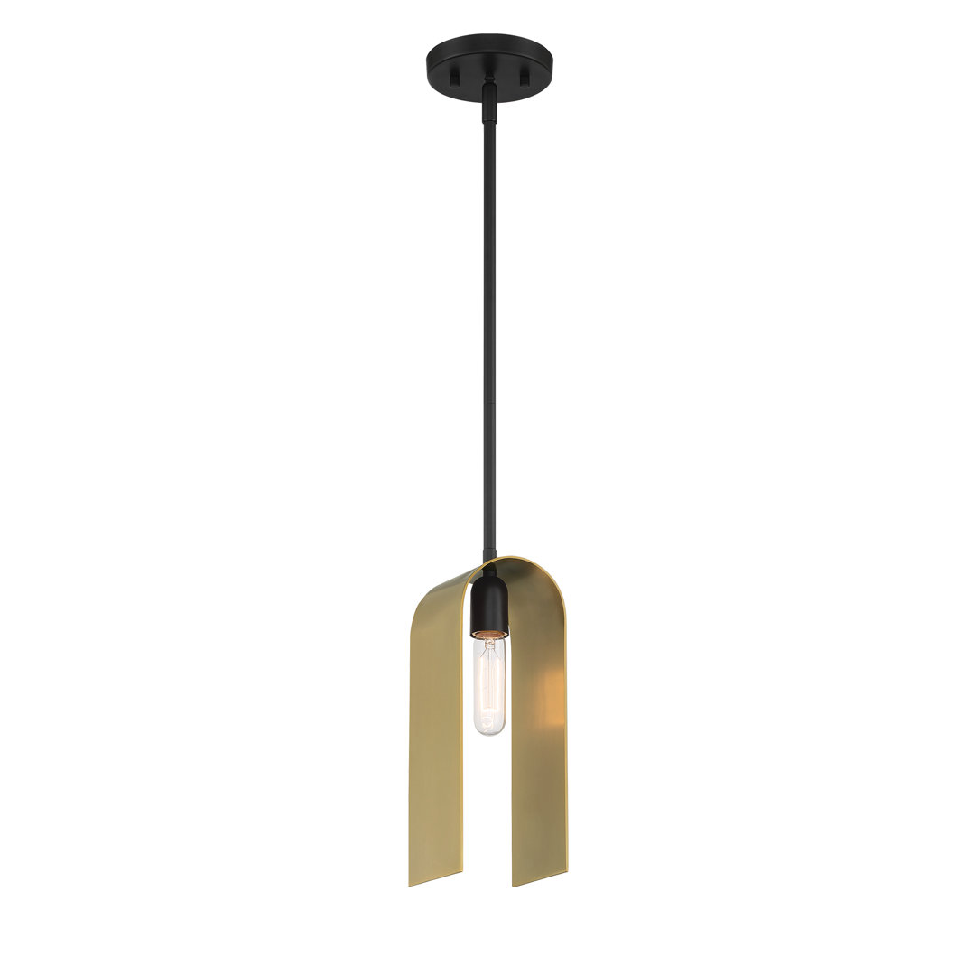 1 - Light Matte Black Unique/Statement Pendant Everly Quinn