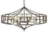Rome 12 - Light Unique Geometric Chandelier with Wrought Iron Accents