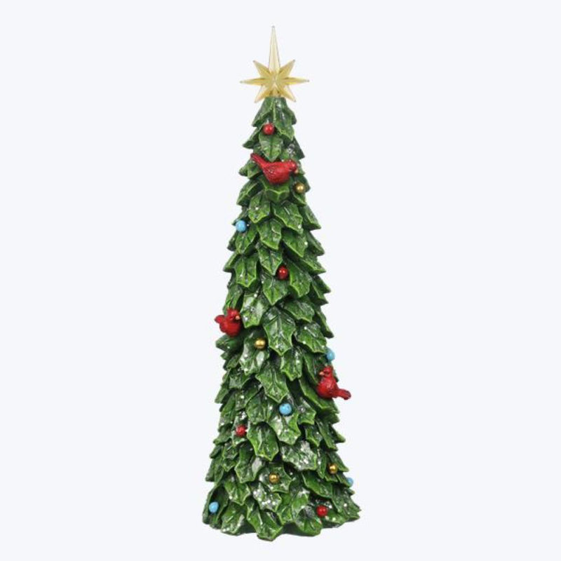 Arbre de Noël en résine avec plateau de table à DEL avec minuterie - 2 pièces