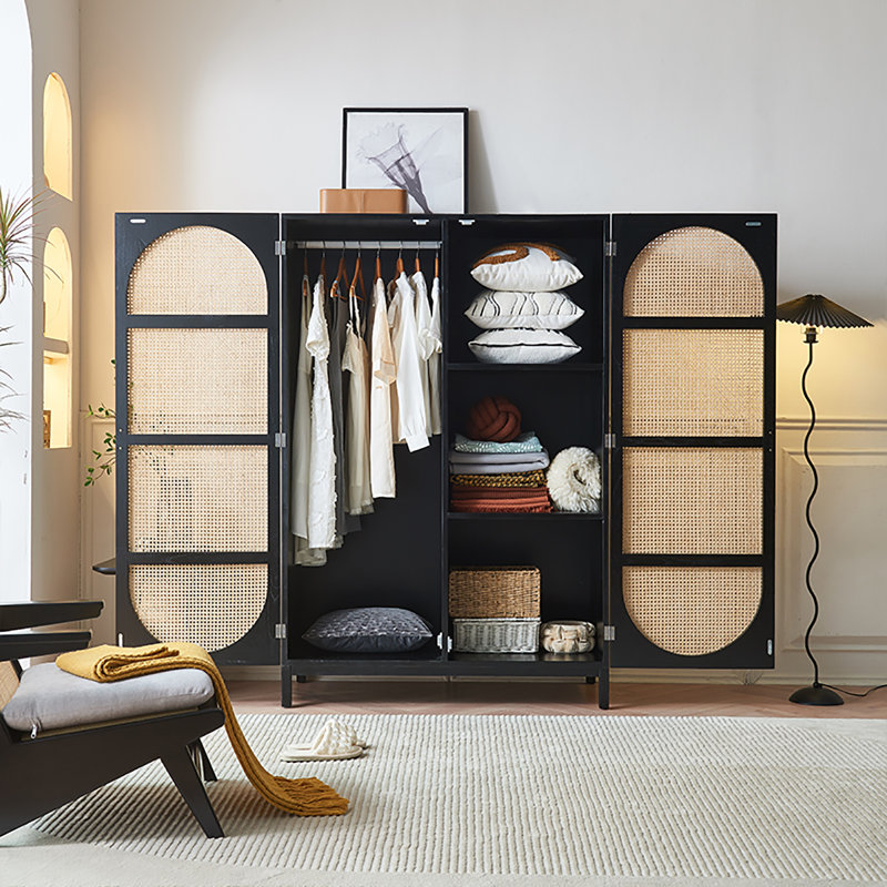 Armoire tressée nordique moderne en rotin