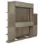Lit escamotable double rotatif avec bureau et deux tablettes à 3 niveaux, rangement mural caché, bureau à domicile peu encombrant, gris-868120768