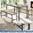 43.3" Dining Table Set For 4, Kitchen Table Set With 2 Benches, Dining Room Table Set With Metal Frame-888509953