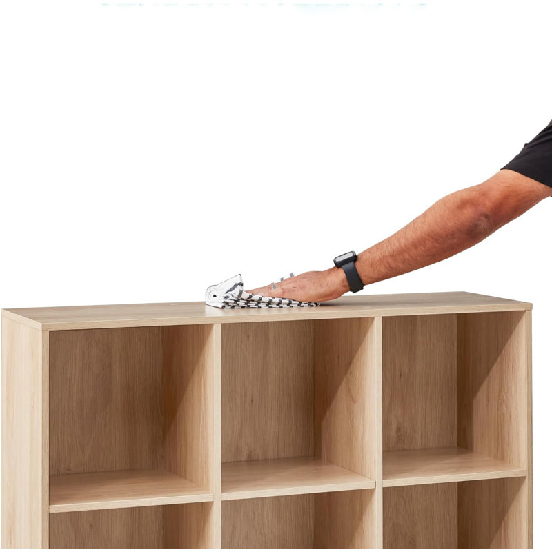 Light Oak 36" 9-Cube Storage Organizer with Removable Panels