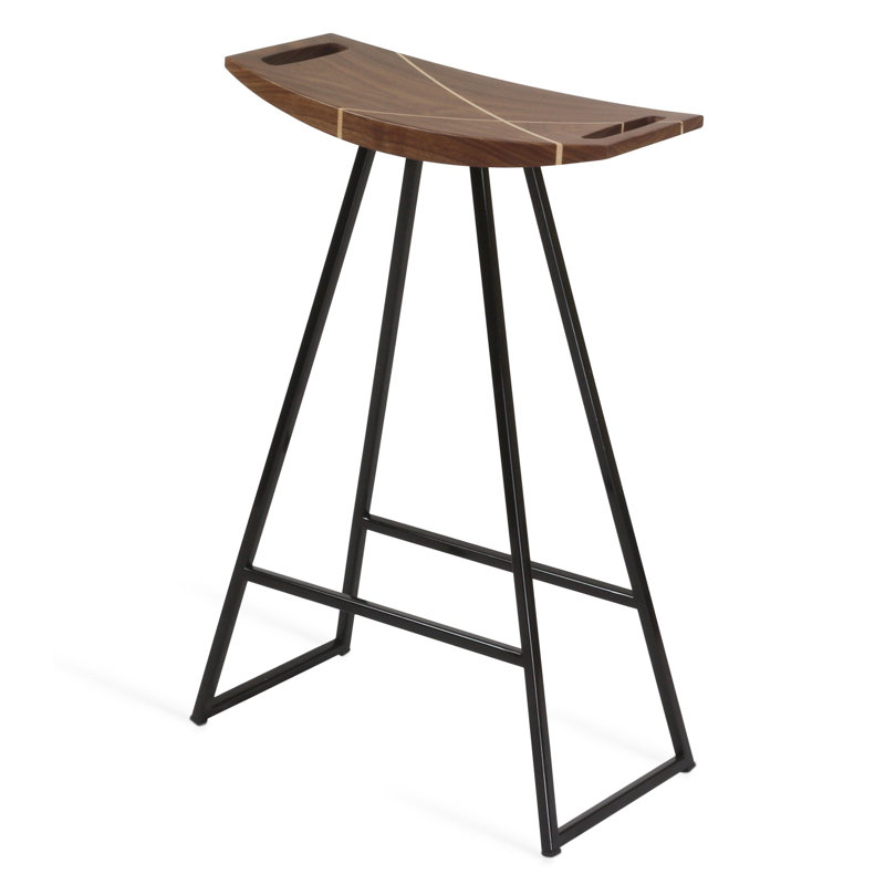Tabouret de bar et de comptoir Robert, Noir, noir, noir, noir, Noyer, Tabouret de comptoir (siège d'une hauteur de 24 p