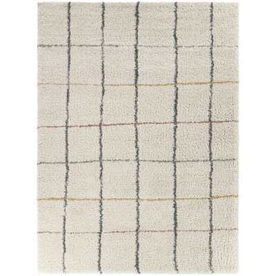 Bachri Cream Modern Shag Area Rug