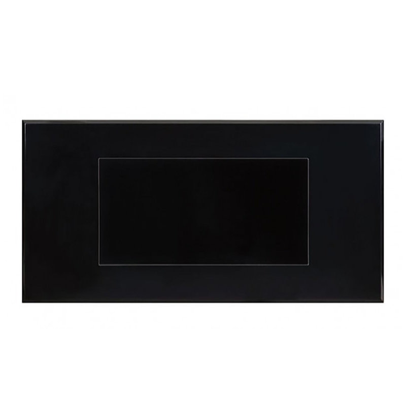Catting 47.25'' Glass Top Console Table, Black, Black