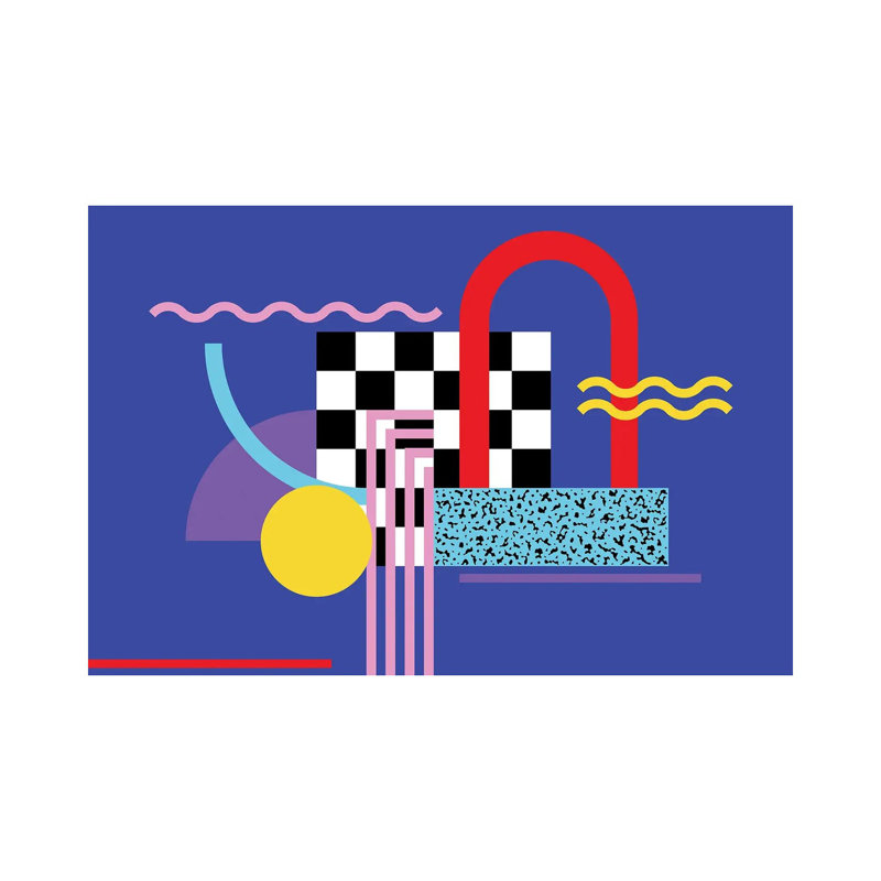 Motif de Memphis 109 - années 80/90 rétro - reproduction d'art mural - toile tendue, H 26 po x l 40 po, Toile tendue