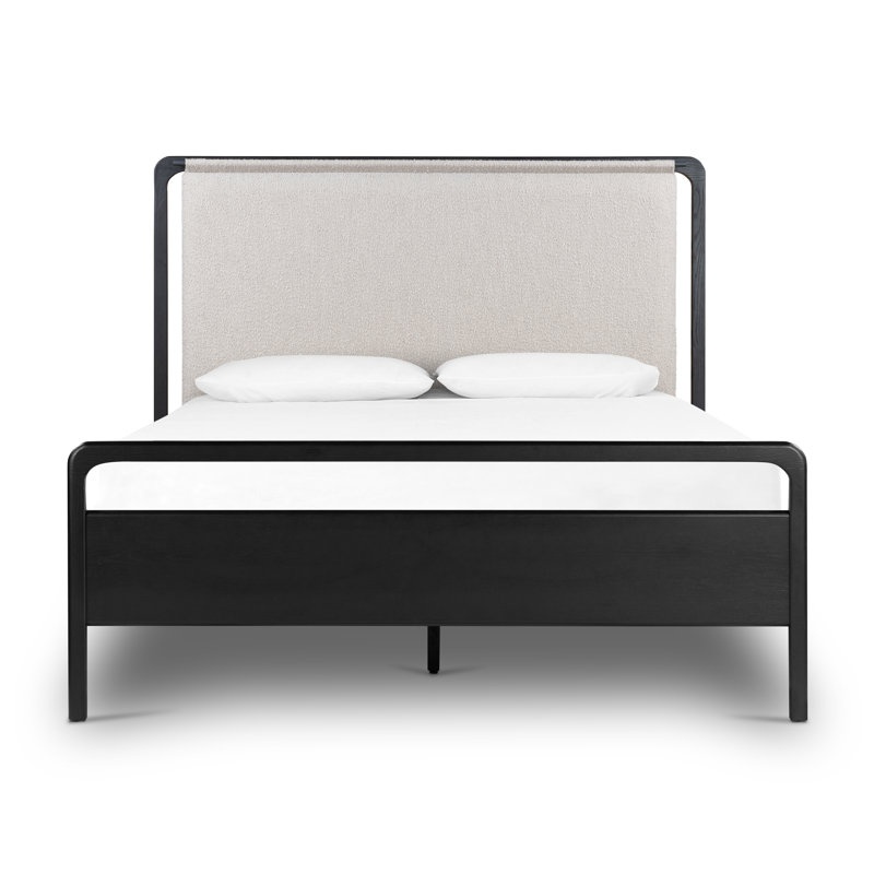 Rosedale Upholstered Bed, Queen, Knoll Sand/Ebony Oak Veneer