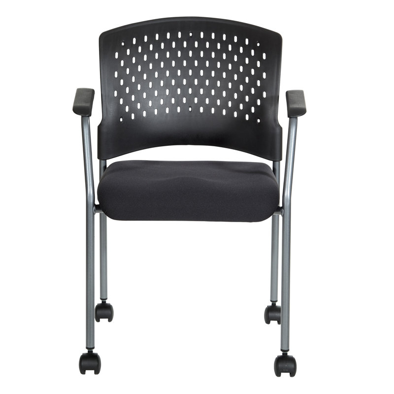 Chaise empilable pour visiteurs roulant titanium