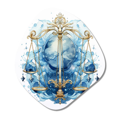 Libra Zodiac Sign I - Astrology Nebula Shape Irregular Metal Wall Decor