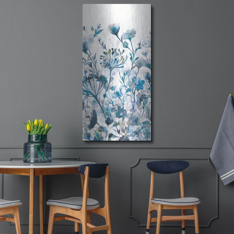 Art mural en métal luxueux 24 po x 48 po «Transparent Garden C» par Wild Apple, H 48 po x l 24 po