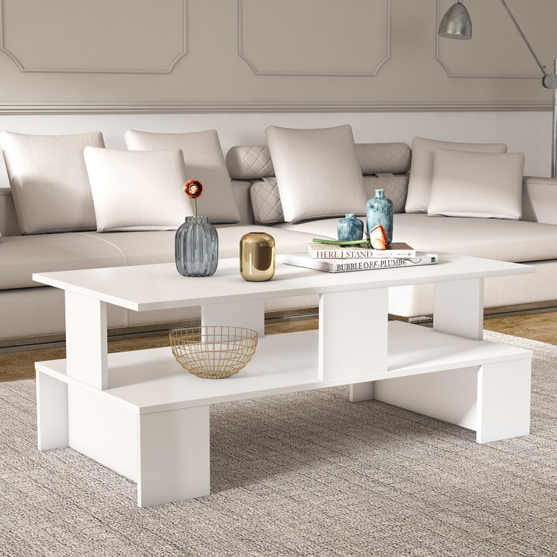 Merryvale 120cm W Rectangular Coffee Table, White