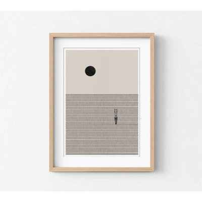Minimalist Sun & Lines Poster – Contemporary Abstract Art Print