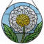 Panneau de vitrail en forme de fleur de pissenlit 12 "H 12"-1811810400