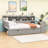 Wooden Daybed with Study Desk and Storage Shelves-764976573