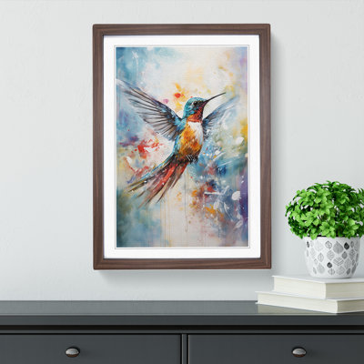 Hummingbird Gestural - Framed Print