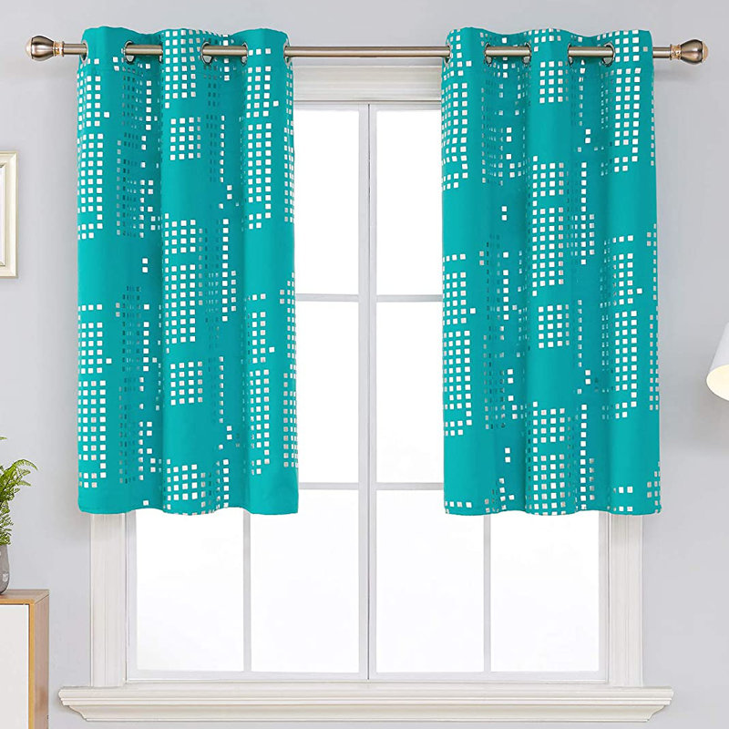 Carmacmoin Room Darkening Curtain Pair, Turquoise, 38" W x 72" L