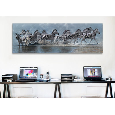 Vol des zèbres - reproduction sur toile tendue