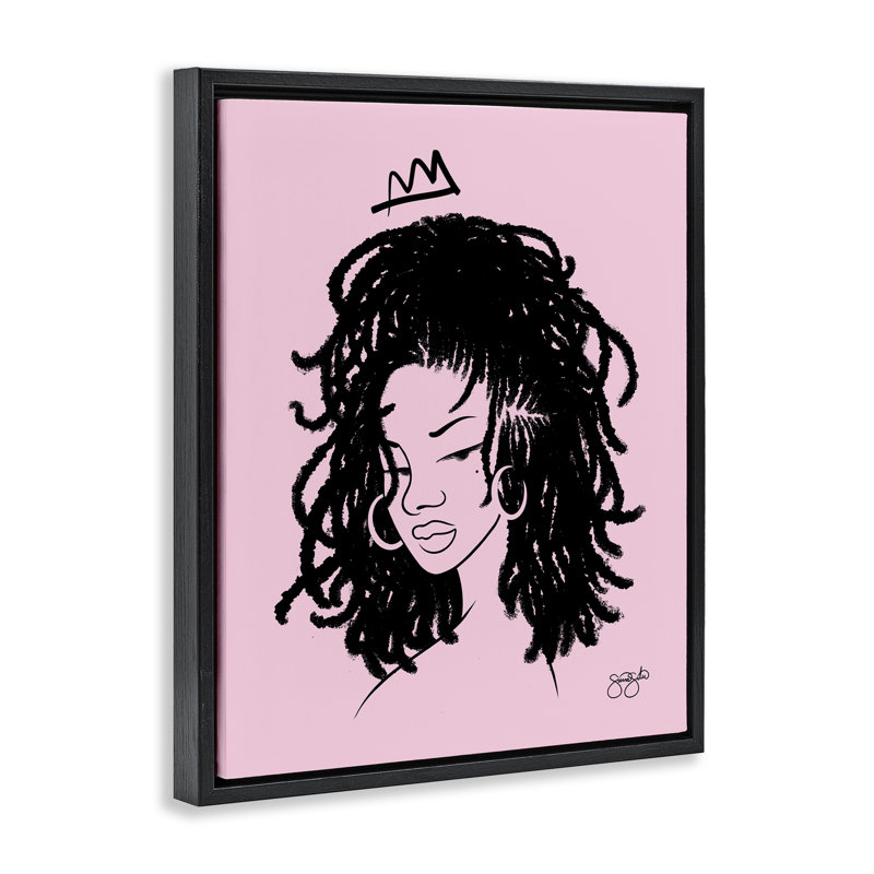 Cadre flottant portrait rose Liz, design par Sierra Siler, Cadre flottant noir de jais, H 21 po x l 17 po