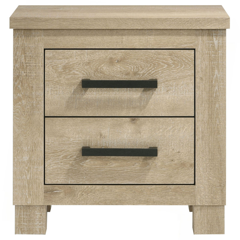 Sansome Weathered 2-Drawer Nightstand Bedside Table
