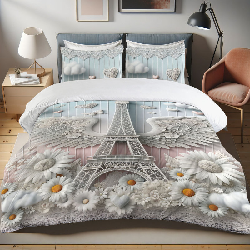 Floral Duvet Cover, Queen Duvet Cover + 2 Standard Shams