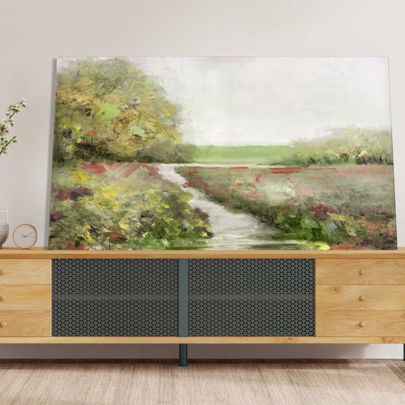 «Fall Magic» par Sall - Peinture, L 30 po x H 18 po, Toile tendue