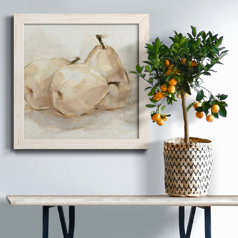 White Pear Study II - reproduction d'art sur toile encadrée, Blanc, H 31,5 po x l 31,5 po x P 1,5 po