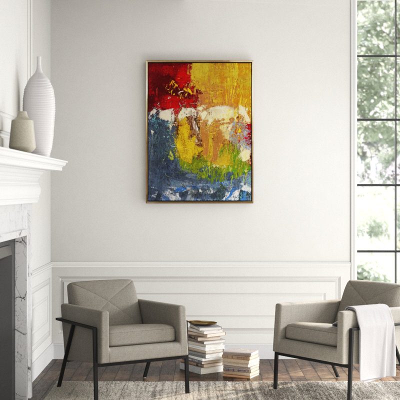 Native I Painting, Silver Framed, 60" H x 48" W x 2.25" D