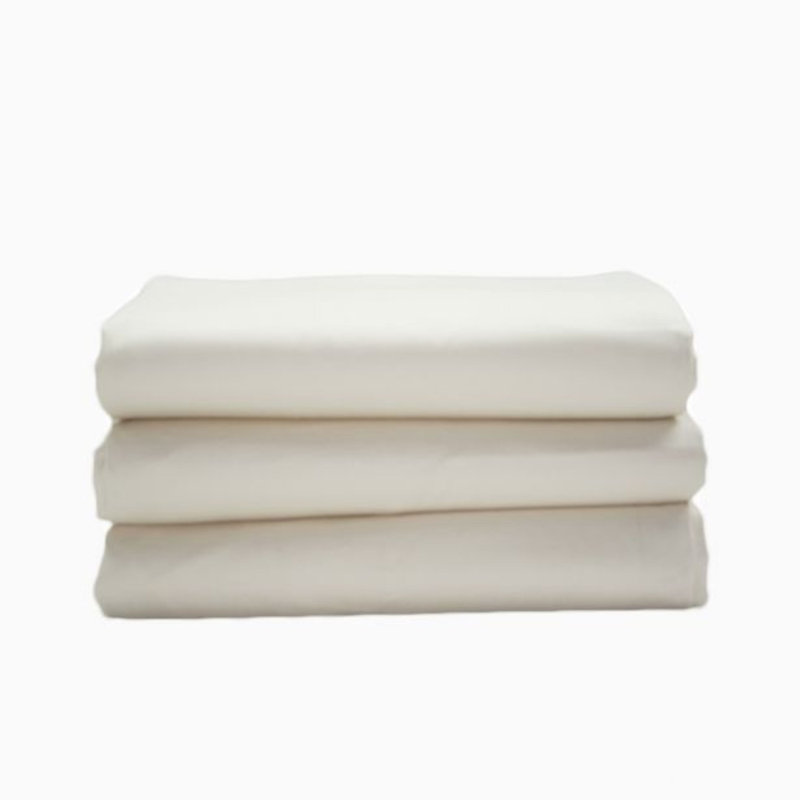 300TC Percale Solid Cotton 4 Piece Sheet Set Fitted Sheet Fits Upto 16" Deep Pocket, Ivory, King Sheet Set