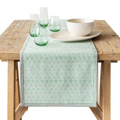 over&back Hand-Blocked 108" Table Runner