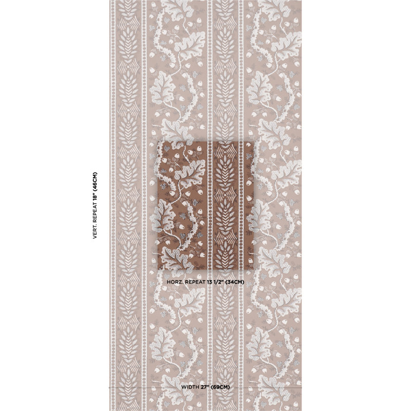 Richmond Striped Wallpaper Roll, Brown