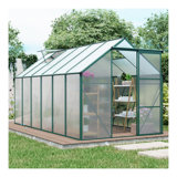 Base surélevée en polycarbonate de 6 pi x 12 pi et serres robustes en aluminium pour ancrage pour cour arrière en toute saison
