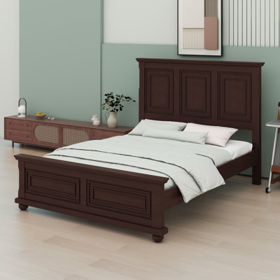 Traditional Town and Country Style Pinewood Vintage Tall Headboard Bed Frame