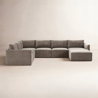 Deirdre Velvet U-Shaped Sectional Reversible