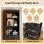 Bibliothèque standard de 69 po de hauteur avec 3 tiroirs et 3 tablettes ouvertes, armoire de rangement pour bureau personnel-1427378052