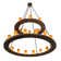 24 - Light Dimmable Wagon Wheel Chandelier