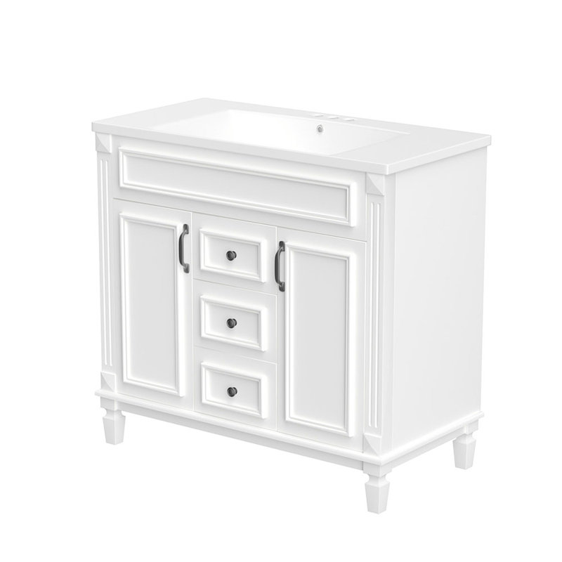 Base de meuble-lavabo simple Destinni seulement, Blanc