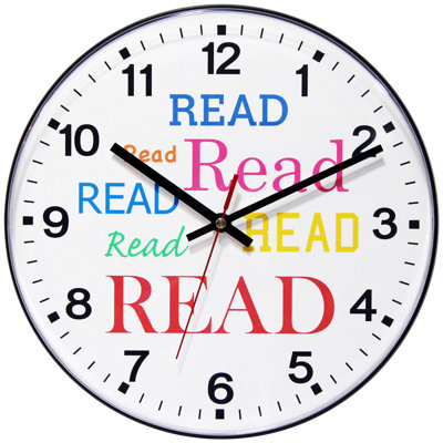 Horloge murale ronde en plastique 12 pouces