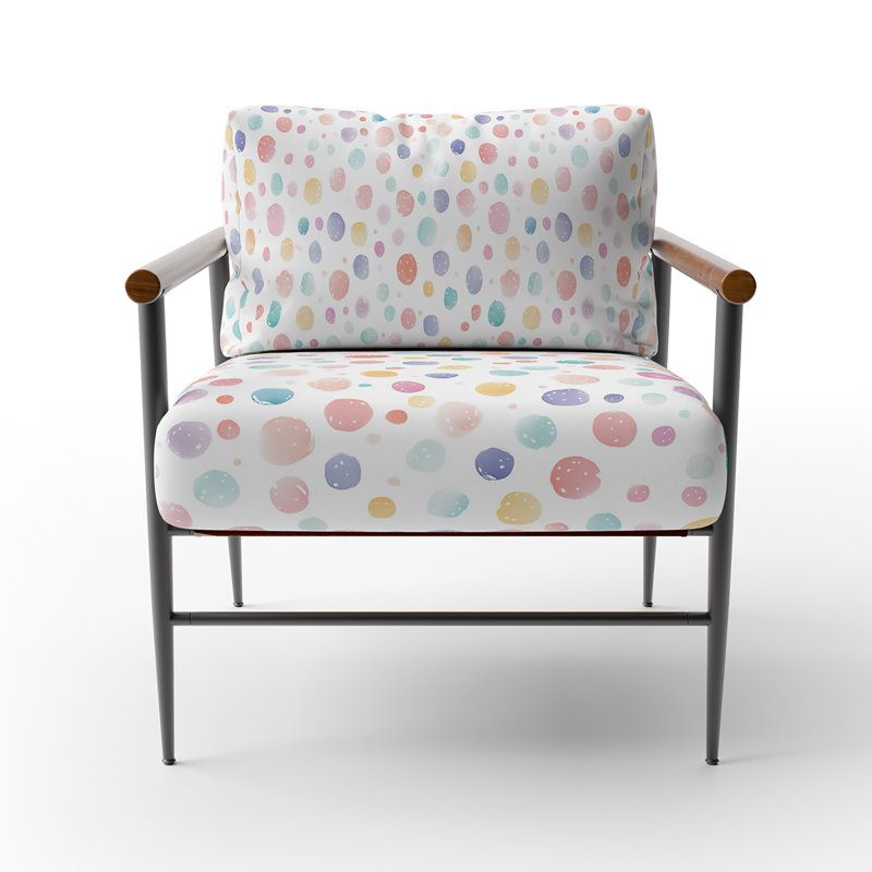 Chaise rembourrée Kids, Bras ronds bruns