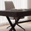 Bureau rectangulaire à 3 tiroirs couleur bois fumé + bois manufacturé noir + acier au carbone-1128718533
