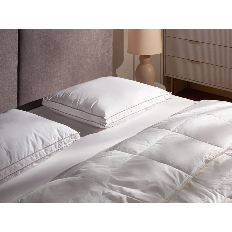 3-Chamber Bed Pillow ETNA High Duck Feathers and Down 40 x 80 cm White, 10cm, 50 x 60 cm